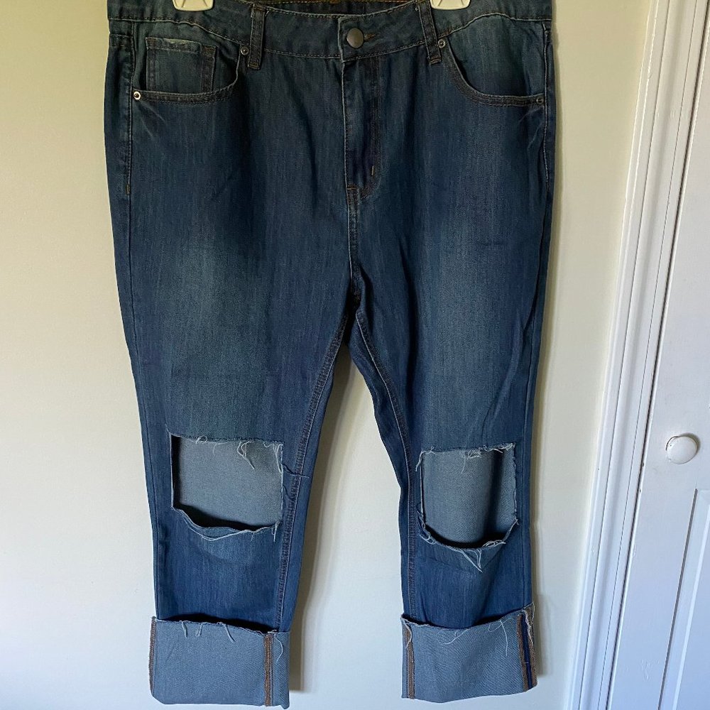 Blown-Out Knees Jeans 36W